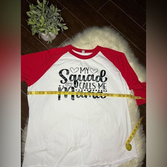 “My Squad calls me Mama” unbranded 3/4 baseball style tee sz 3X - Picture 5 of 7